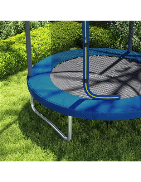 SPORTNOW 6ft Trampoline with Safety Enclosure Net, Steel Frame Outdoor Trampoline, with Edge, Safety Cover