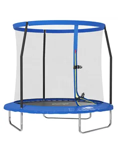 SPORTNOW 8ft Trampoline with Safety Enclosure Net, Steel Frame Outdoor Trampoline, with Edge, Safety Cover