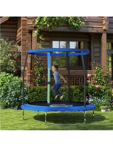 SPORTNOW 8ft Trampoline with Safety Enclosure Net, Steel Frame Outdoor Trampoline, with Edge, Safety Cover
