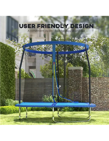 SPORTNOW 8ft Trampoline with Safety Enclosure Net, Steel Frame Outdoor Trampoline, with Edge, Safety Cover