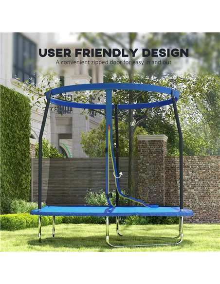 SPORTNOW 8ft Trampoline with Safety Enclosure Net, Steel Frame Outdoor Trampoline, with Edge, Safety Cover