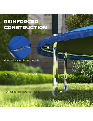 SPORTNOW 8ft Trampoline with Safety Enclosure Net, Steel Frame Outdoor Trampoline, with Edge, Safety Cover