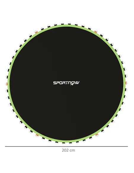 SPORTNOW Trampoline Replacement Mat with Spring Pull Tool, 42 V-Hooks, for 8ft Trampoline using 14cm Springs, Green