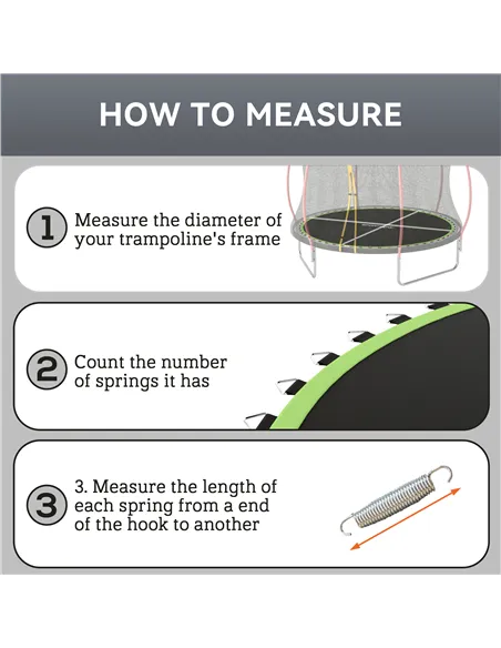 SPORTNOW Trampoline Replacement Mat with Spring Pull Tool, 42 V-Hooks, for 8ft Trampoline using 14cm Springs, Green