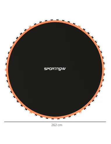 SPORTNOW Trampoline Replacement Mat with Spring Pull Tool, 54 V-Hooks, for 10ft Trampoline using 14cm Springs, Orange