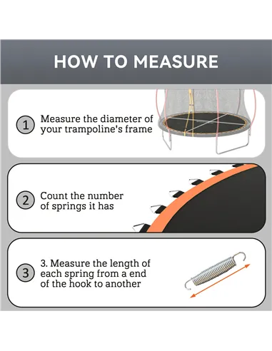 SPORTNOW Trampoline Replacement Mat with Spring Pull Tool, 54 V-Hooks, for 10ft Trampoline using 14cm Springs, Orange