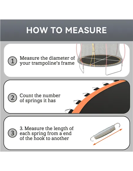 SPORTNOW Trampoline Replacement Mat with Spring Pull Tool, 54 V-Hooks, for 10ft Trampoline using 14cm Springs, Orange