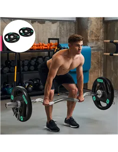 SPORTNOW Two 10kg Olympic Weight Plates, Tri-Grip Rubber-Coated Barbell Weights, with 5cm Holes, for Home, Gym, Office 2