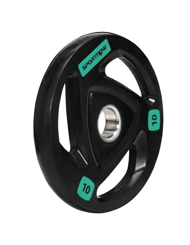 SPORTNOW Two 10kg Olympic Weight Plates, Tri-Grip Rubber-Coated Barbell Weights, with 5cm Holes, for Home, Gym, Office