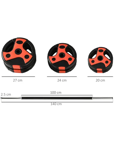 SPORTNOW 20kg Adjustable Barbell Weights Set for Home Gym, Strength Training