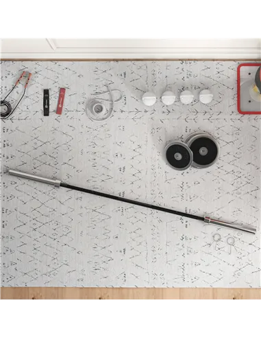 SPORTNOW 210cm Olympic Barbell Bar for 5cm Weight Plates, with Spring Clips, 19kg