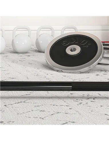 SPORTNOW 210cm Olympic Barbell Bar for 5cm Weight Plates, with Spring Clips, 19kg