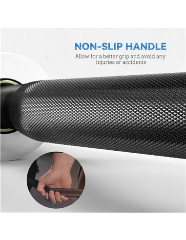 SPORTNOW 120cm EZ Barbell Bar for 5cm Weight Plates, with Spring Clips, 8kg