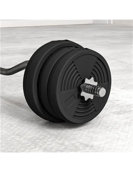 SPORTNOW 25kg Barbell Set, Adjustable Weights with Curl bar and Non-Slip Handle, for Women and Men Weight Lifting Training