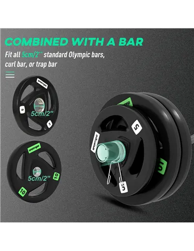 SPORTNOW Curl Bar with 30kg Weight Plates, Barbell Bar for 5cm Weight Plates, Home Gym Weight Lifting Bar, 120cm, 58kg