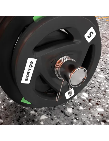 SPORTNOW Curl Bar with 30kg Weight Plates, Barbell Bar for 5cm Weight Plates, Home Gym Weight Lifting Bar, 120cm, 58kg