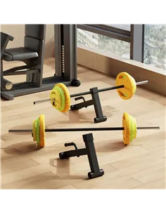 SPORTNOW 2Pcs Barbell Jack, Deadlift Jack with Non-Slip Handle and Plastic Padding, Easy Loading and Unloading 400kg Barbell Pla 2