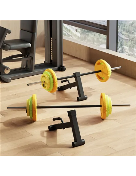 SPORTNOW 2Pcs Barbell Jack, Deadlift Jack with Non-Slip Handle and Plastic Padding, Easy Loading and Unloading 400kg Barbell Pla
