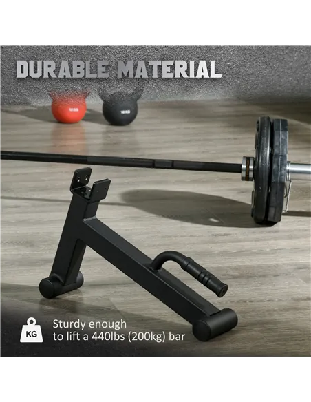 SPORTNOW 2Pcs Barbell Jack, Deadlift Jack with Non-Slip Handle and Plastic Padding, Easy Loading and Unloading 400kg Barbell Pla