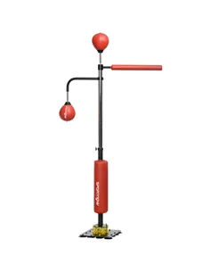 SPORTNOW Boxing Bag, Freestanding Punching Bag, with Reflex Bar, Speed Balls, Red