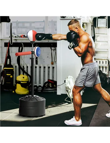 SPORTNOW Adjustable Speed Bag, Boxing Bag, with Sand, Reflex Bar, Punching Pad, Multicoloured