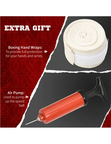 SPORTNOW Adjustable Speed Bag, Boxing Bag, with Sand, Reflex Bar, Punching Pad, Multicoloured