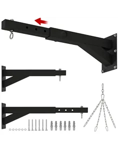 SPORTNOW Punch Bag Wall Bracket, 5-Length Adjustable Boxing Bag Bracket for Kickboxing, Muay Thai, Punching Training