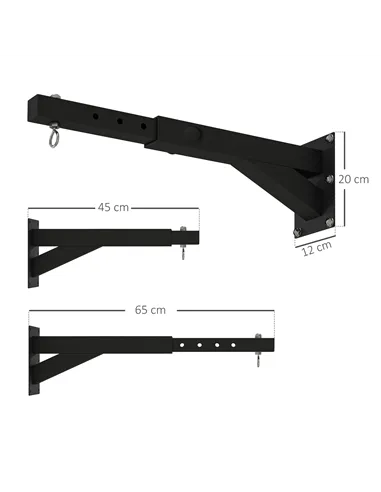 SPORTNOW Punch Bag Wall Bracket, 5-Length Adjustable Boxing Bag Bracket for Kickboxing, Muay Thai, Punching Training