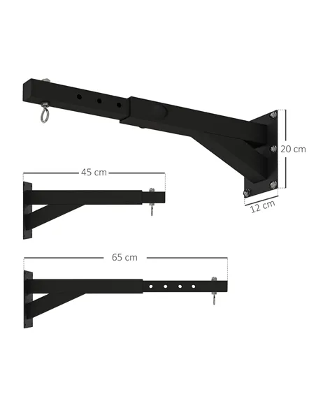 SPORTNOW Punch Bag Wall Bracket, 5-Length Adjustable Boxing Bag Bracket for Kickboxing, Muay Thai, Punching Training