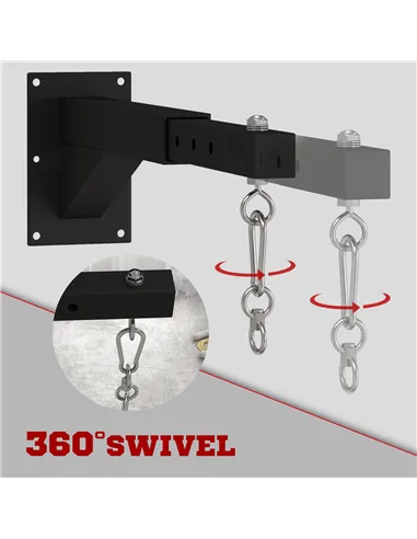 SPORTNOW Punch Bag Wall Bracket, 5-Length Adjustable Boxing Bag Bracket for Kickboxing, Muay Thai, Punching Training
