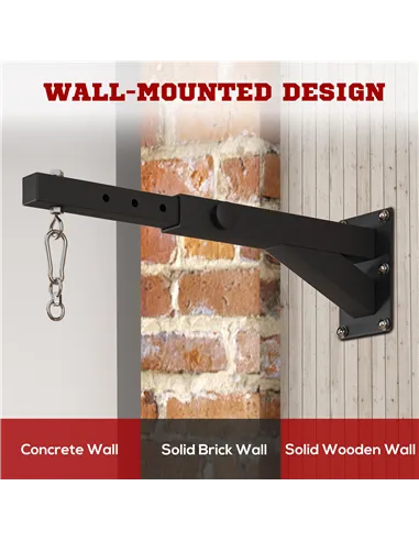 SPORTNOW Punch Bag Wall Bracket, 5-Length Adjustable Boxing Bag Bracket for Kickboxing, Muay Thai, Punching Training