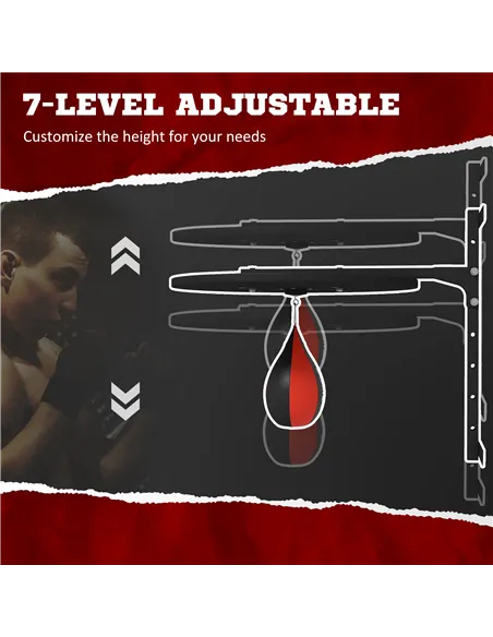 SPORTNOW Wall Mounted Speed Bag Platform, Height Adjustable Punching Bag, Training Kit