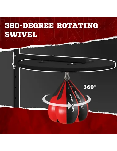 SPORTNOW Wall Mounted Speed Bag Platform, Height Adjustable Punching Bag, Training Kit