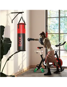 SPORTNOW Unfilled Punching Bag Set with Boxing Bag Bracket, Boxing Gloves, Hand Wraps and 360° Swivel Hook 2