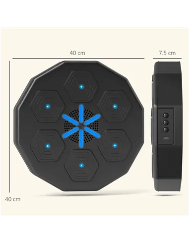 SPORTNOW Music Boxing Machine with Bluetooth Connection and LED Light Smart, Wall Mounted for Punching Beat Boxing Training