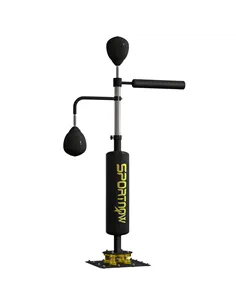 SPORTNOW Boxing Bag, Freestanding Punching Bag, with Reflex Bar, Speed Balls, Black