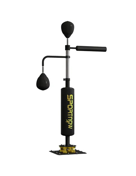 SPORTNOW Boxing Bag, Freestanding Punching Bag, with Reflex Bar, Speed Balls, Black
