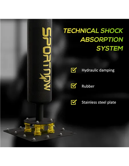 SPORTNOW Boxing Bag, Freestanding Punching Bag, with Reflex Bar, Speed Balls, Black