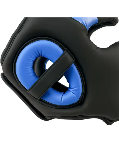 SPORTNOW Boxing Headguard w/ Adjustable Strap for Sparring, Kickboxing, MMA, Blue/Black