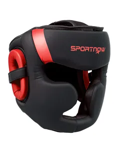SPORTNOW Boxing Headguard w/ Adjustable Strap for Sparring, Kickboxing, MMA, Red/Black