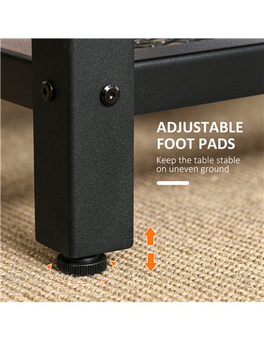 HOMCOM Coffee Table Industrial Side Table Living Room Table with Storage Shelf and Metal Frame for Home Office, 106L x 60W x 45H