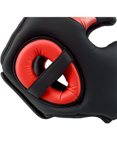 SPORTNOW Boxing Headguard w/ Adjustable Strap for Sparring, Kickboxing, MMA, Red/Black