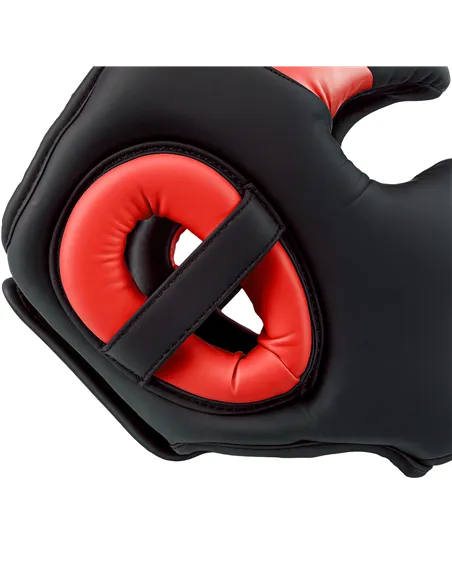 SPORTNOW Boxing Headguard w/ Adjustable Strap for Sparring, Kickboxing, MMA, Red/Black