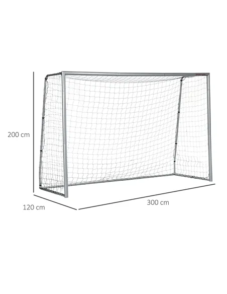 SPORTNOW 10ft x 6.5ft Football Goal, Football Net for Garden with Ground Stakes, Quick and Simple Set Up