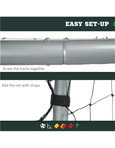 SPORTNOW 10ft x 6.5ft Football Goal, Football Net for Garden with Ground Stakes, Quick and Simple Set Up