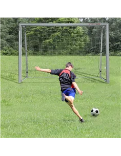 SPORTNOW 8ft x 5ft Football Goal, Football Net for Garden with Ground Stakes, Quick and Simple Set Up 2