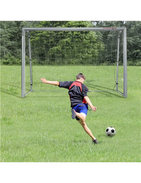 SPORTNOW 8ft x 5ft Football Goal, Football Net for Garden with Ground Stakes, Quick and Simple Set Up