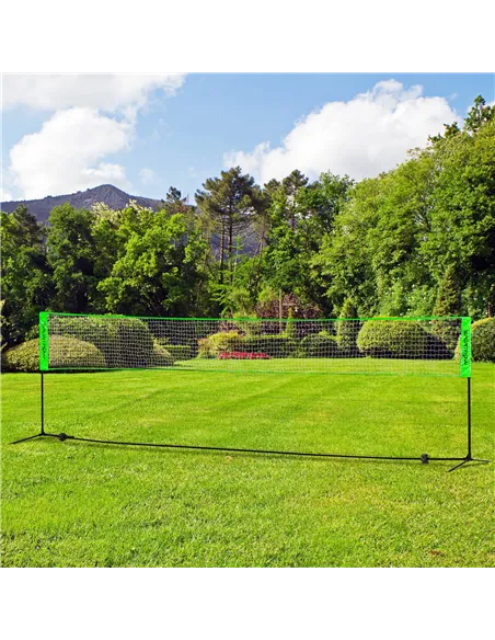 SPORTNOW Badminton Net Set, Height Adjustable Net for Pickleball, Volleyball, Badminton, with 3 Shuttlecocks, 4 Rackets