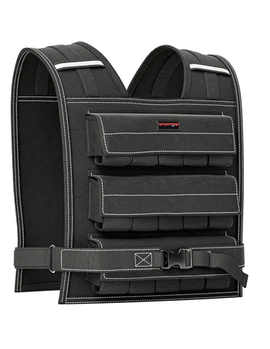 SPORTNOW 30KG Adjustable Weighted Vest, Running Weight Vest, with 30 Metal Weights, Reflective Strips, for Running, Exercise