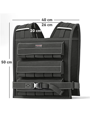 SPORTNOW 30KG Adjustable Weighted Vest, Running Weight Vest, with 30 Metal Weights, Reflective Strips, for Running, Exercise